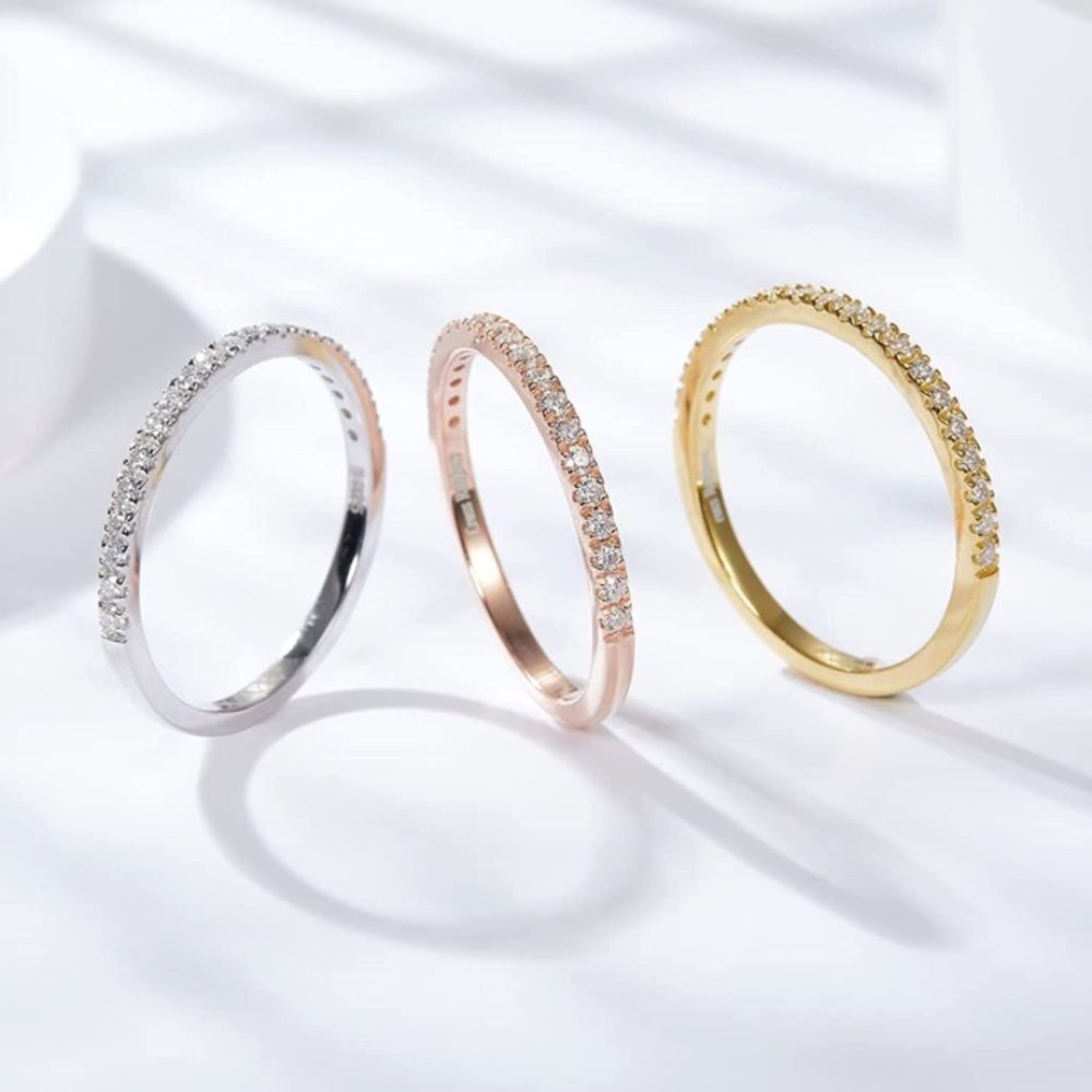 Diamond Gold Eternity Band Set